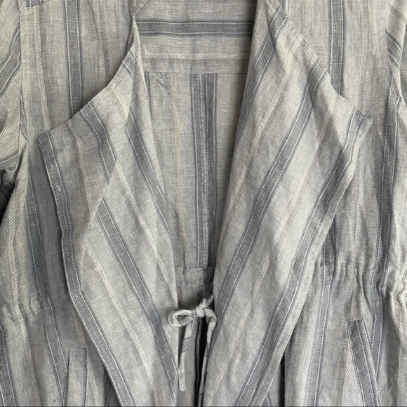 Thread Essentials Soft Lightweight Stripe Linen Jacket M Blue White 9730 - Picture 7 of 10